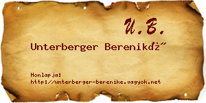 Unterberger Bereniké névjegykártya